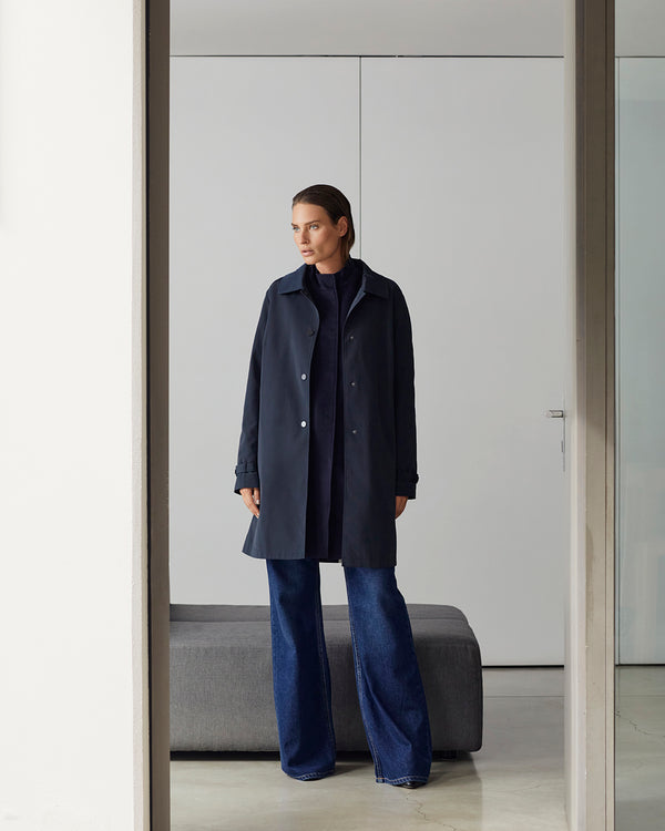 Navy Iconic Cashmere Double Coat