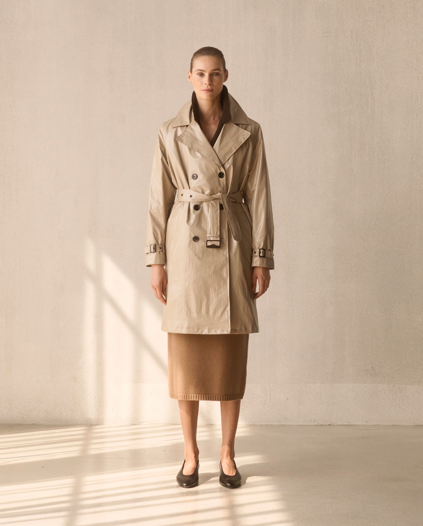 Double Breasted Trench - Tan