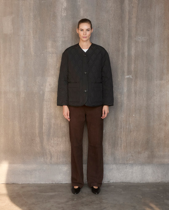 COLLARLESS QUILTED JACKET