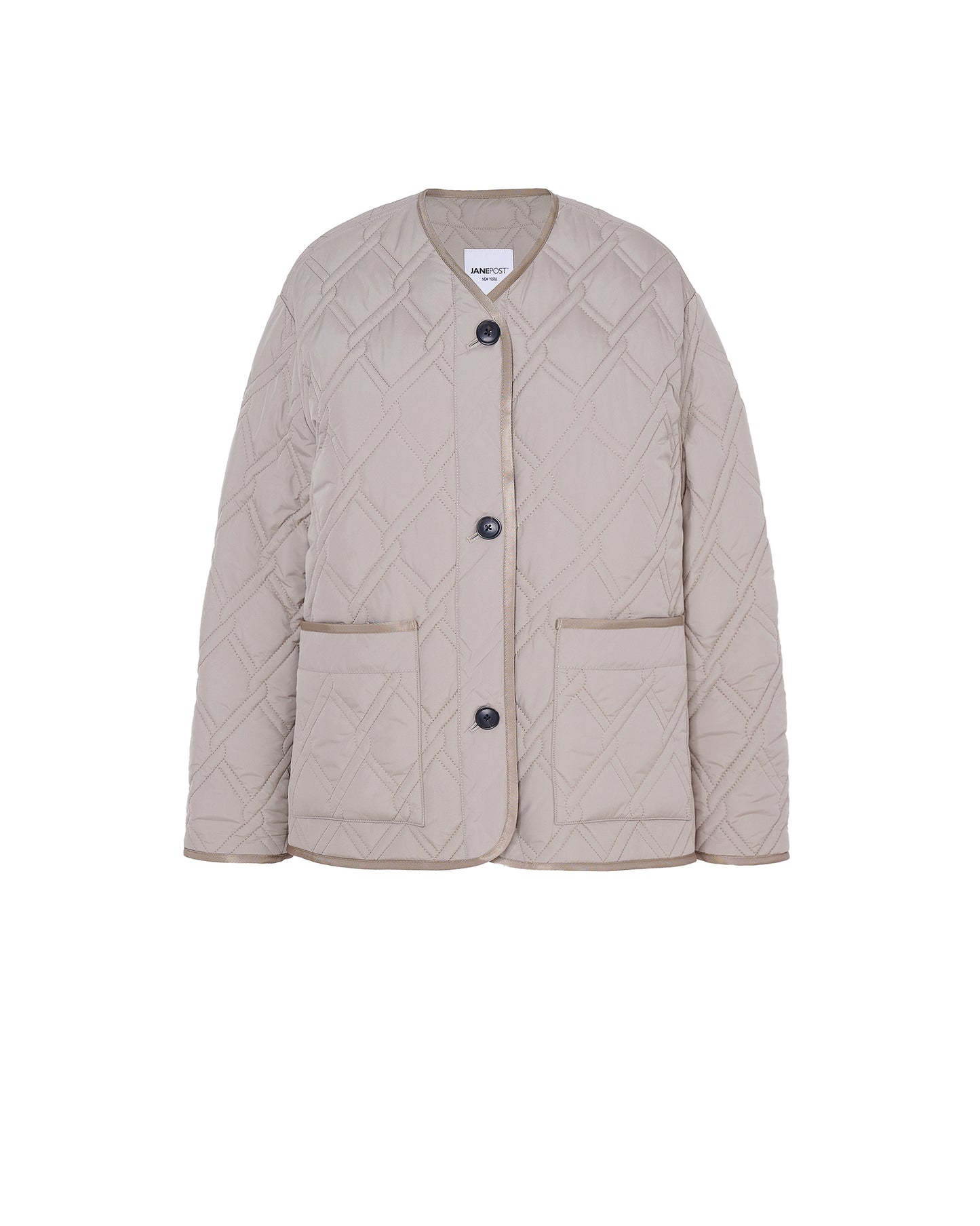 COLLARLESS QUILTED JACKET