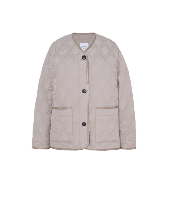 COLLARLESS QUILTED JACKET