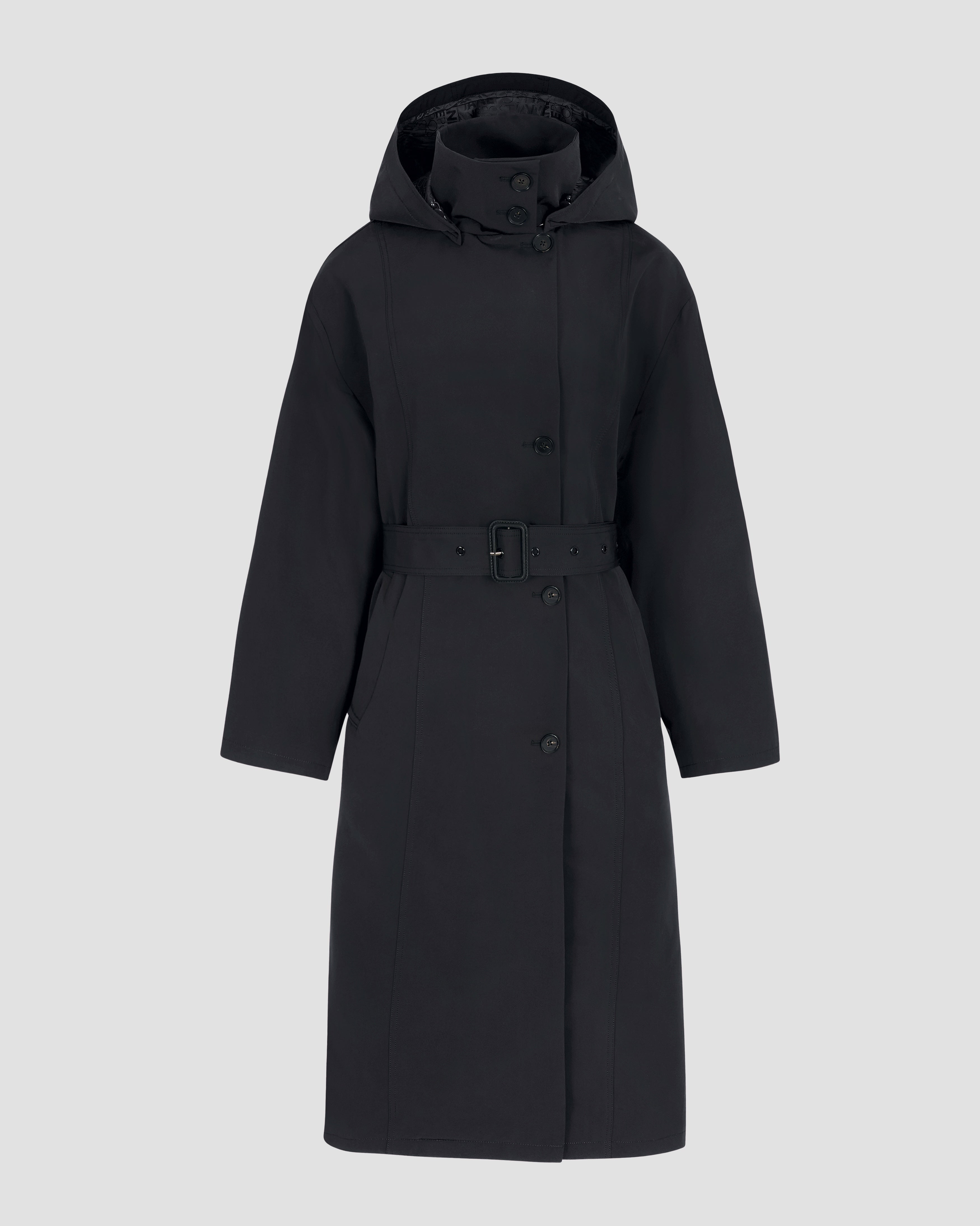 rosymonster/2way water proof coat（ブラック） Asymmetrical Belted Trench with Stand Collar - Black – Jane Post