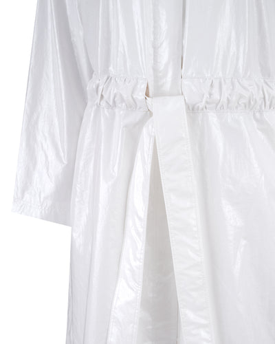 Belted slicker coat - Crisp White