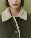 Pile Lined Winter Coat - Olive