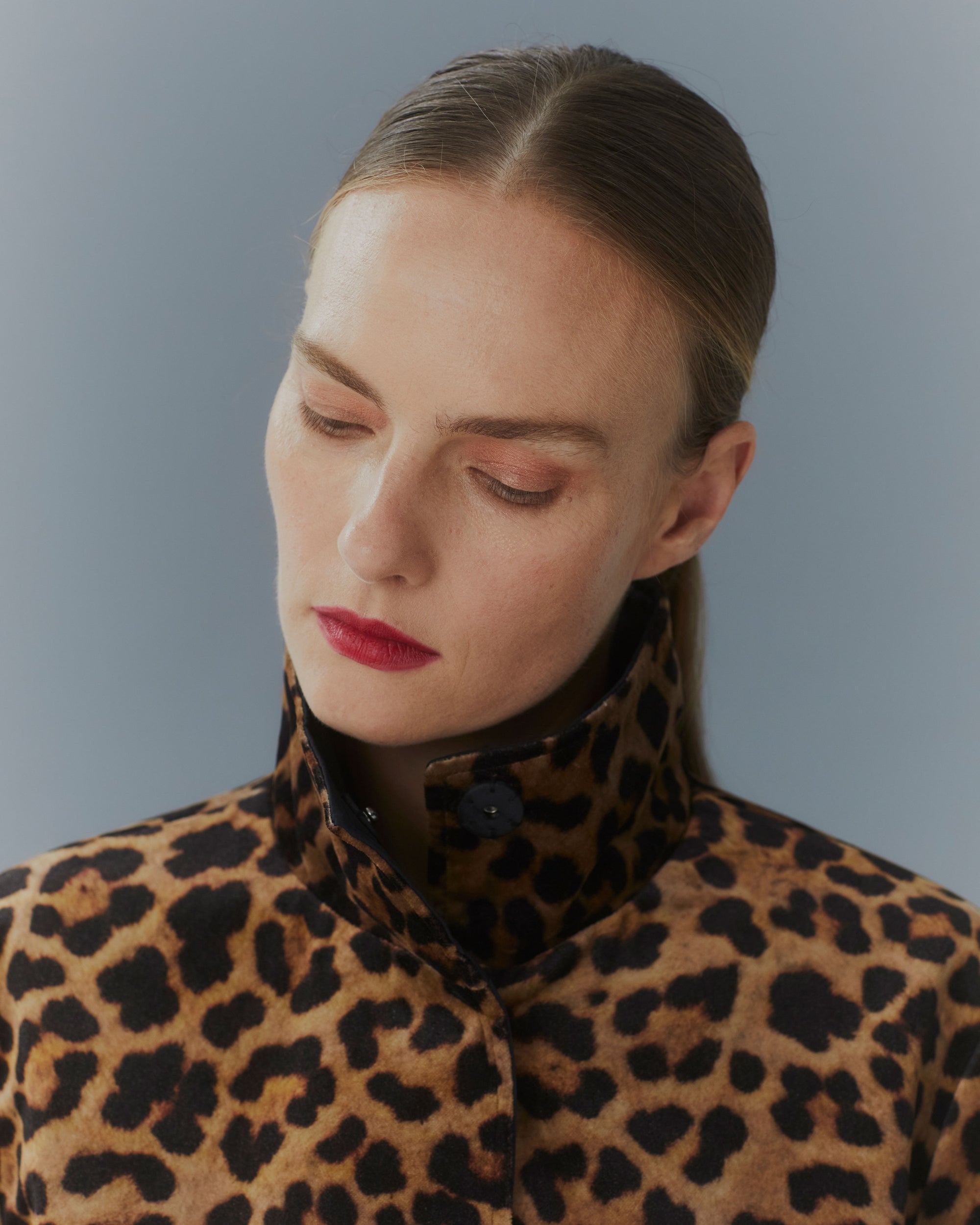 High Collar Reversible Coat - Black & Leopard - Jane Post High Collar Reversible Coat - Black & Leopard - Jane Post