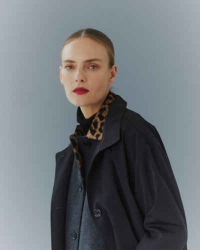 3-IN-1 WOOL COAT WITH LEOPARD TRIM