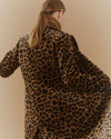 Leopard Velvet Notch Collar Coat