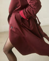 Asymmetrical Belted Trench with Stand Collar - Deep Red