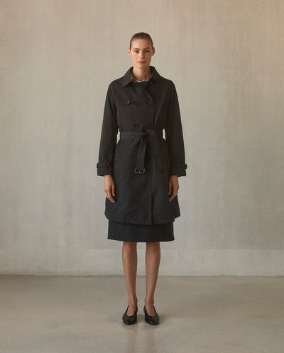 Perfect Trench with Detachable Wool Lining - Black