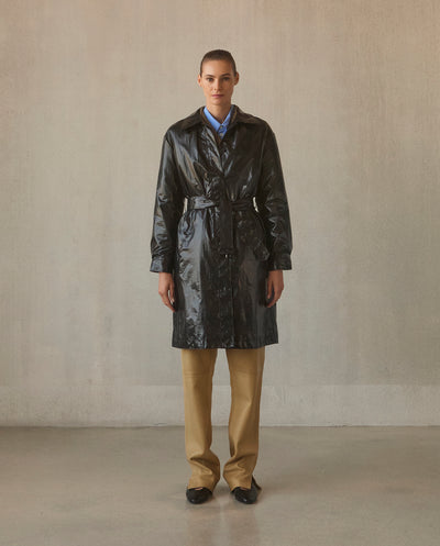 Single Breasted Trench - Black