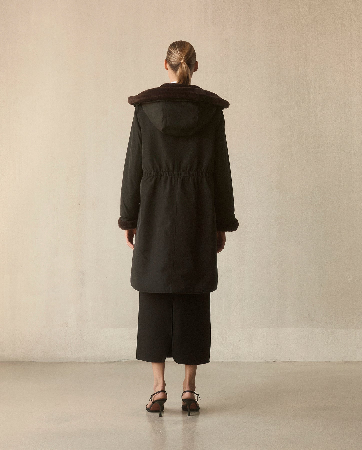 Pile Lined Storm Coat - Black – Jane Post