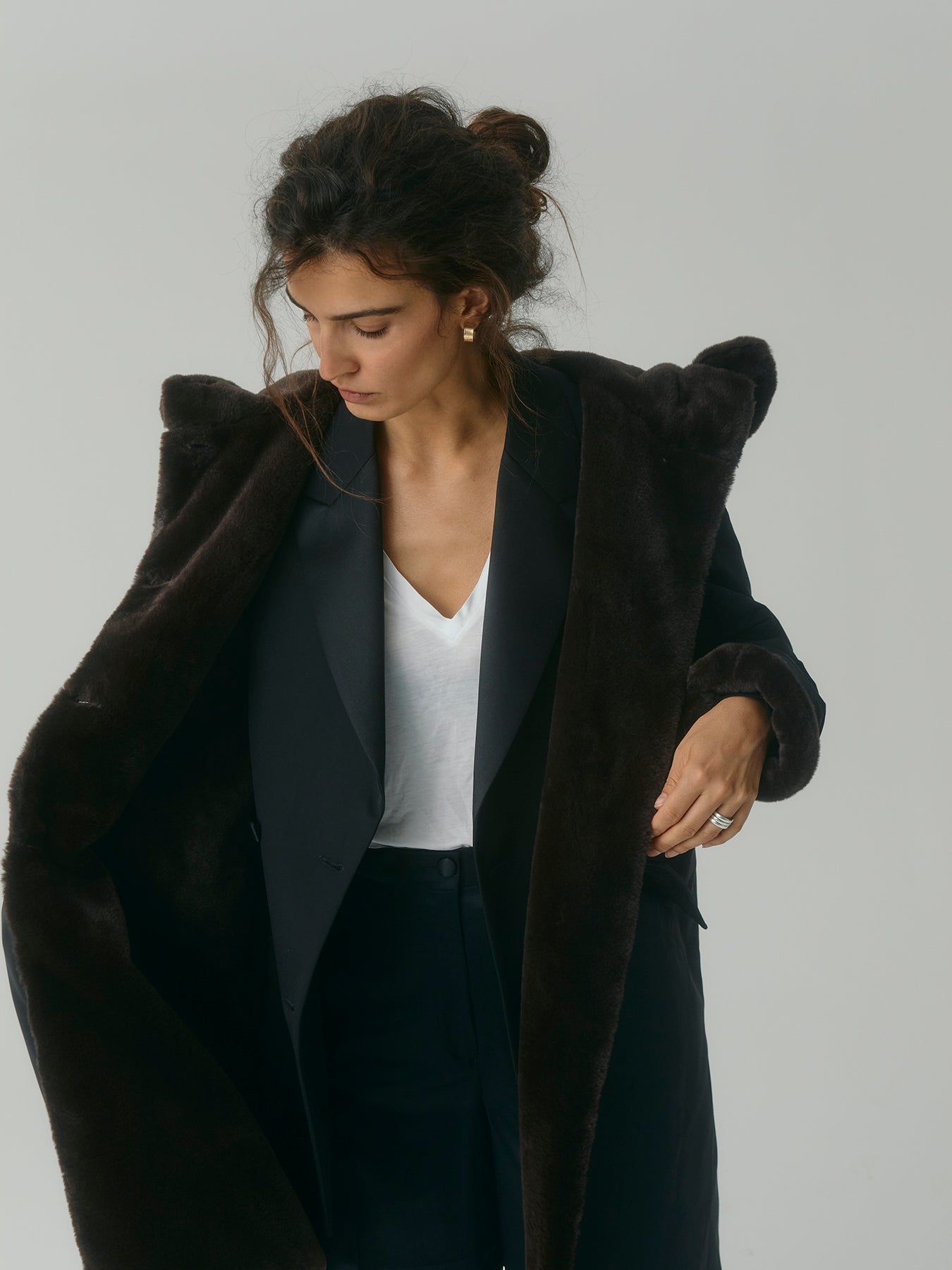 Pile Lined Storm Coat - Black – Jane Post