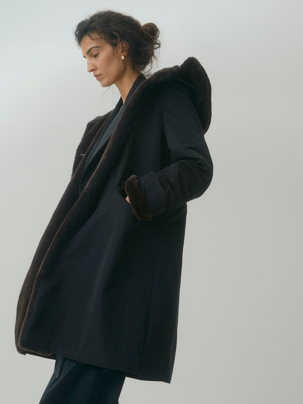 1LDK MY__ STORM COAT［BLACK］ Pile Lined Storm Coat - Black – Jane Post