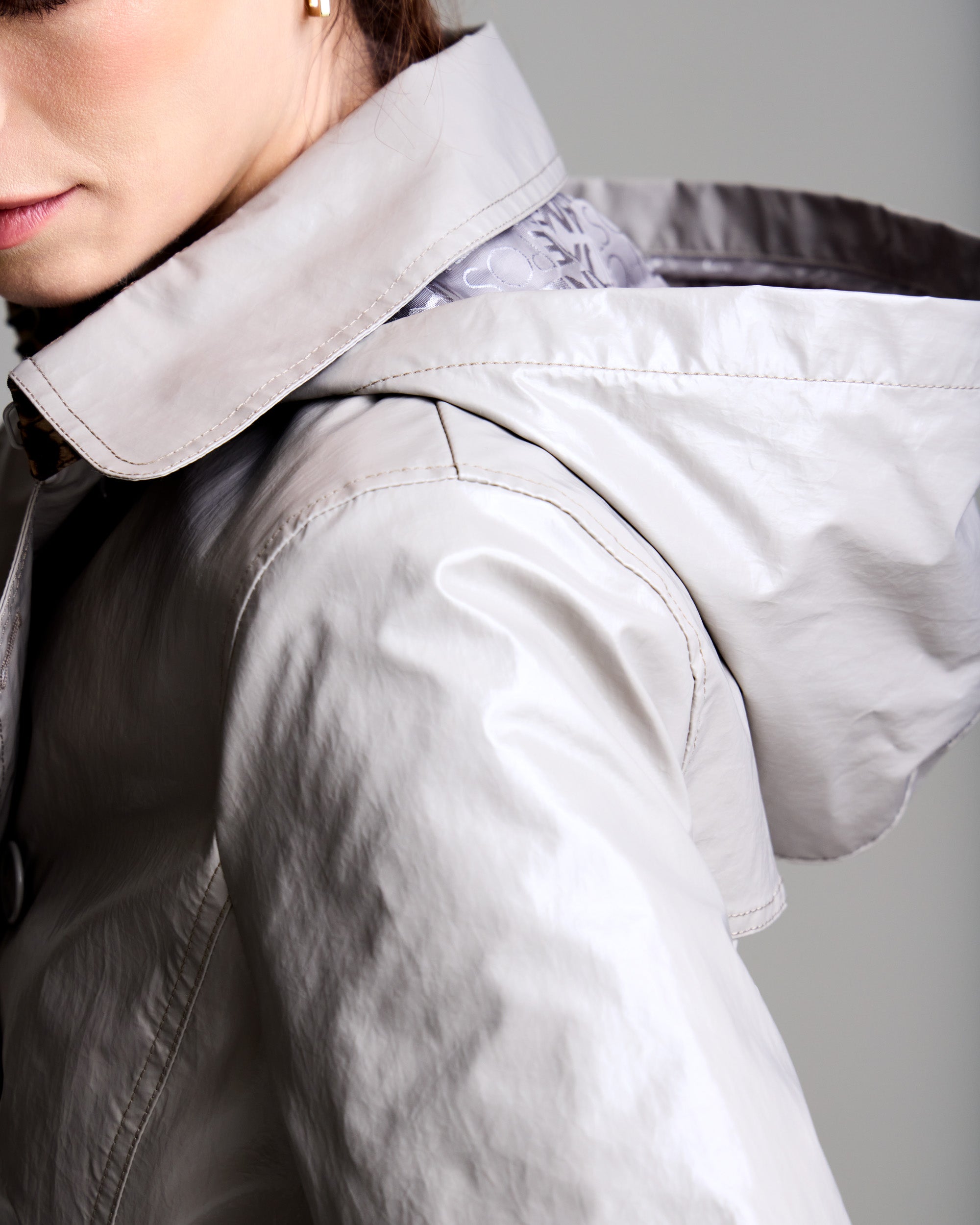ジャケット・アウター melt the lady wide trench coat gray melt the lady wide trench coat gray