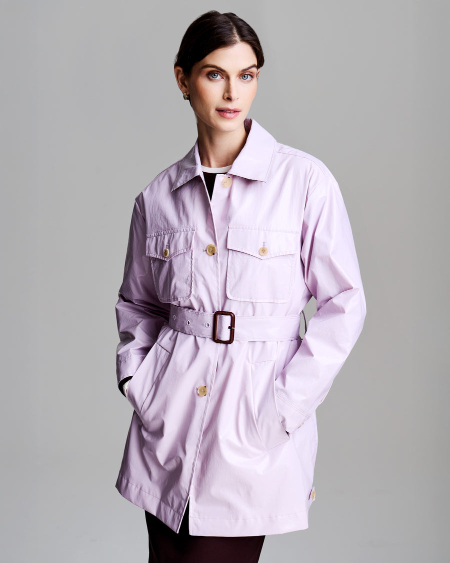 Belted Safari Jacket - Blush Pink