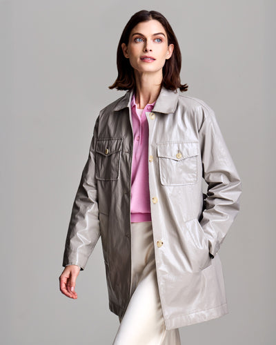 Belted Safari Jacket - Warm Grey