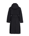 Asymmetrical Belted Trench with Stand Collar - Black