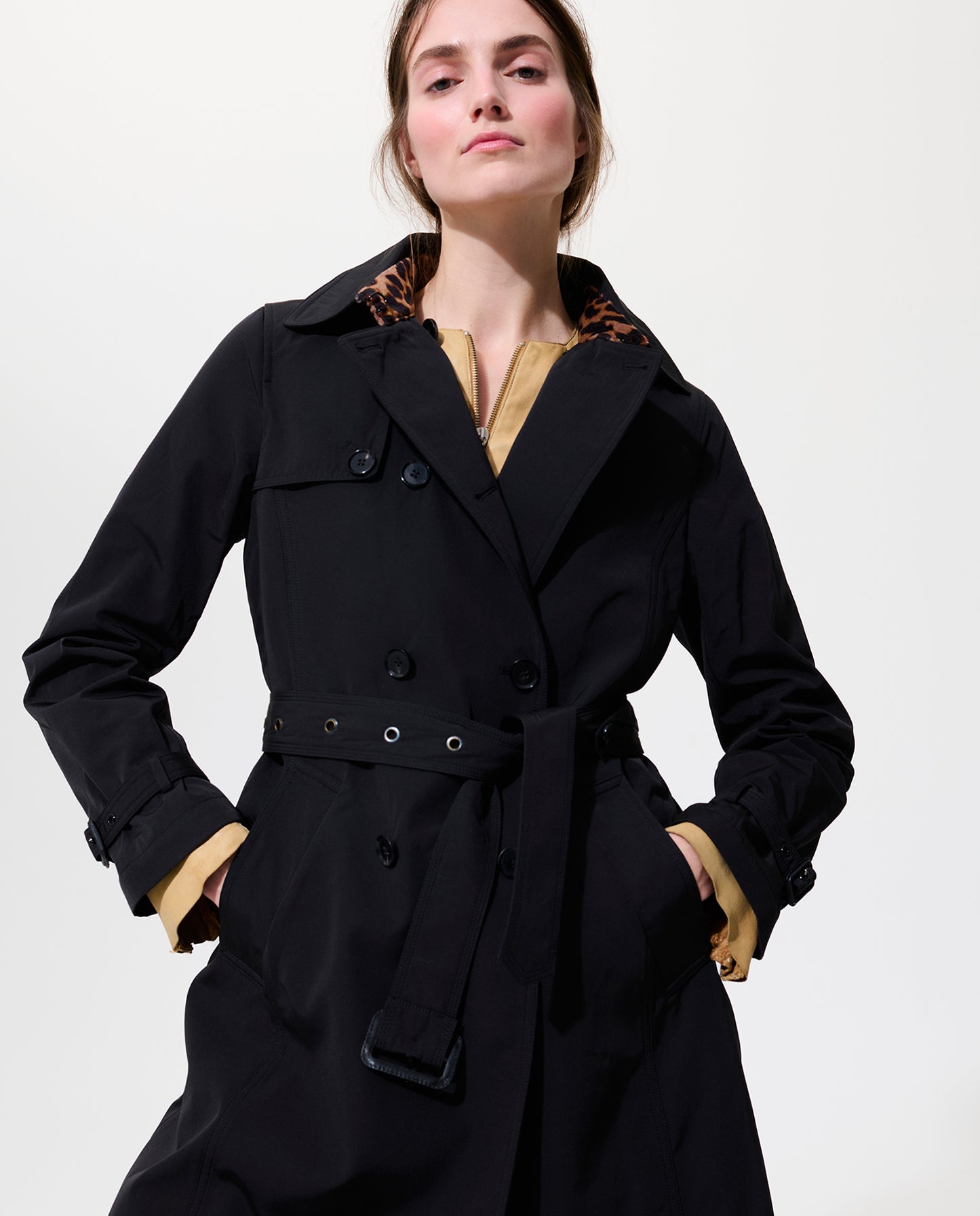 Perfect Trench with Detachable Wool Lining - Black