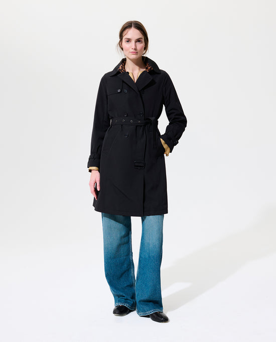 Perfect Trench with Detachable Wool Lining - Black