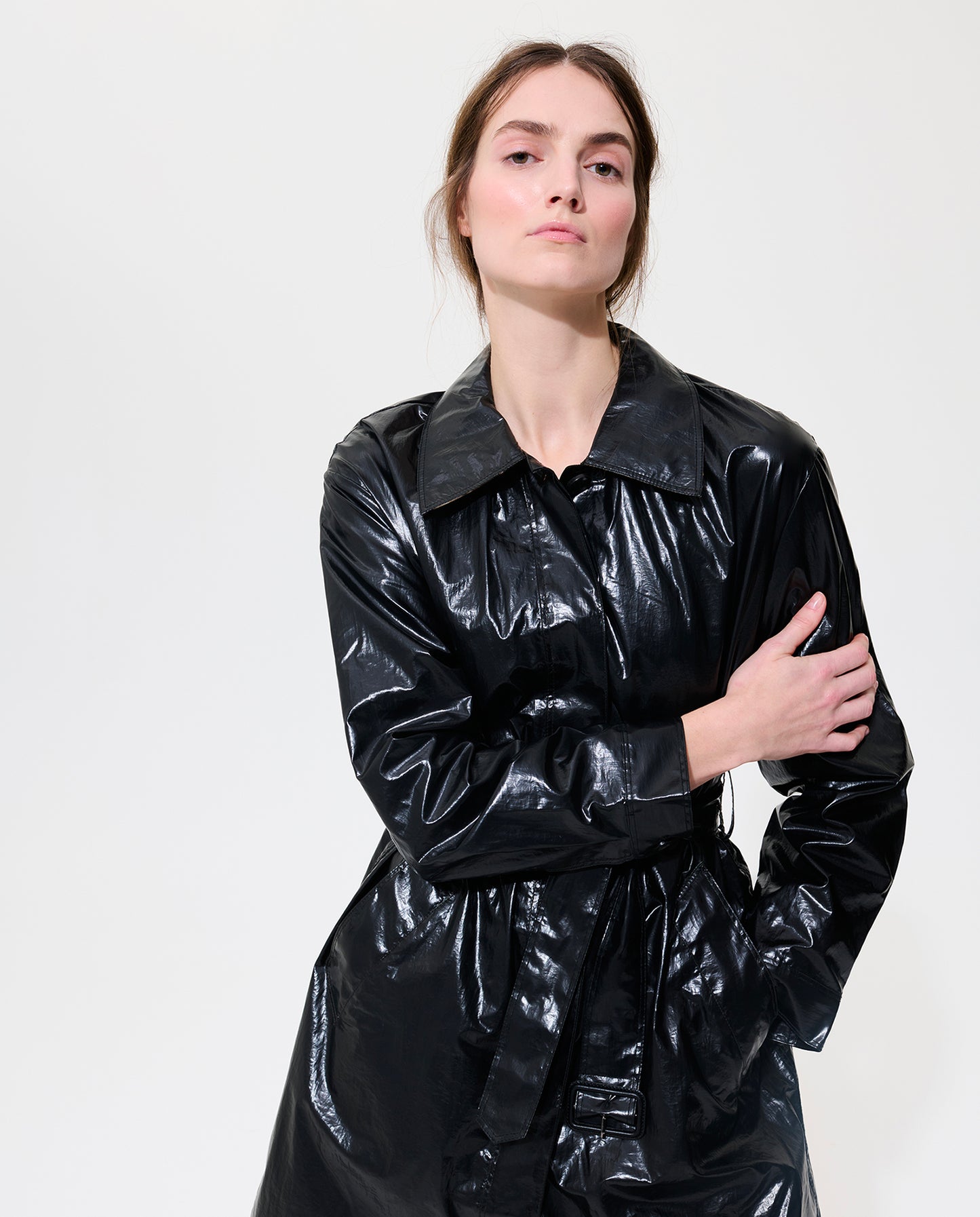 Single Breasted Trench - Black