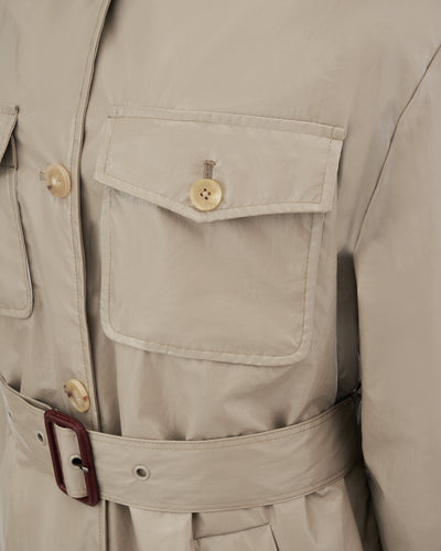 Belted Safari Jacket - Warm Grey